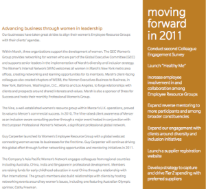 Marsh and McLennan's 2010 CSR Report